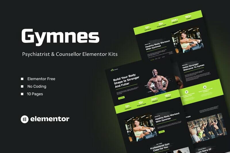 Gymnes – Fiteness & Gym Elementor Template Kit