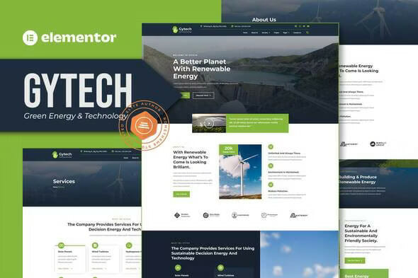 Gytech – Green Energy & Technology Elementor Pro Template Kit