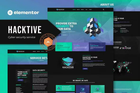 Hacktive – Cyber Security Service Elementor Template Kit