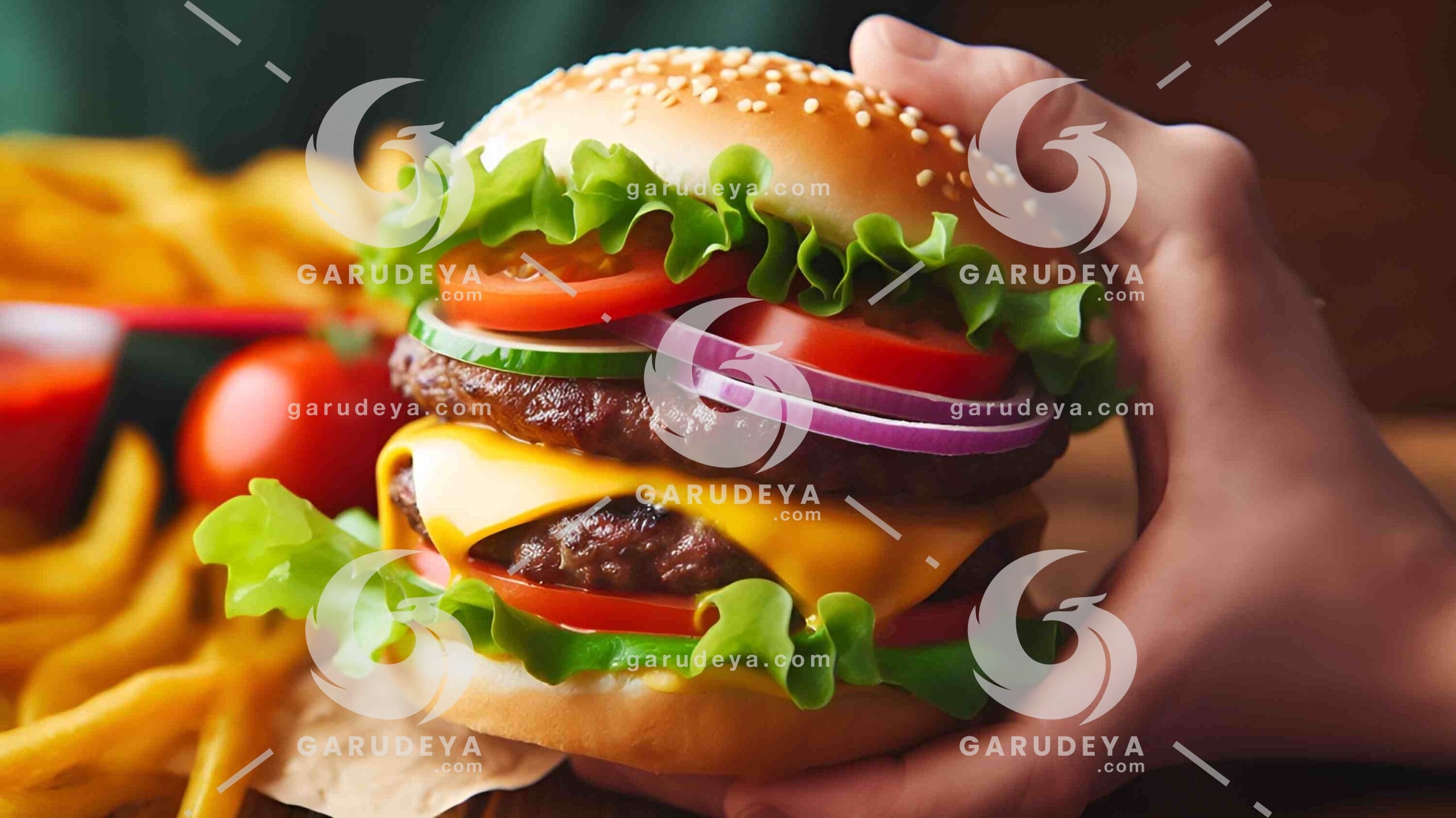 Hand Grabbing a Burger