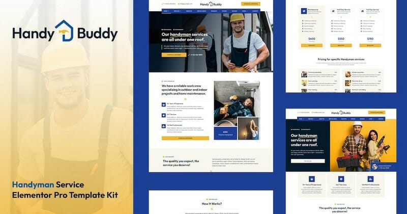 Handy Buddy – Handyman Services Elementor Pro Template Kit