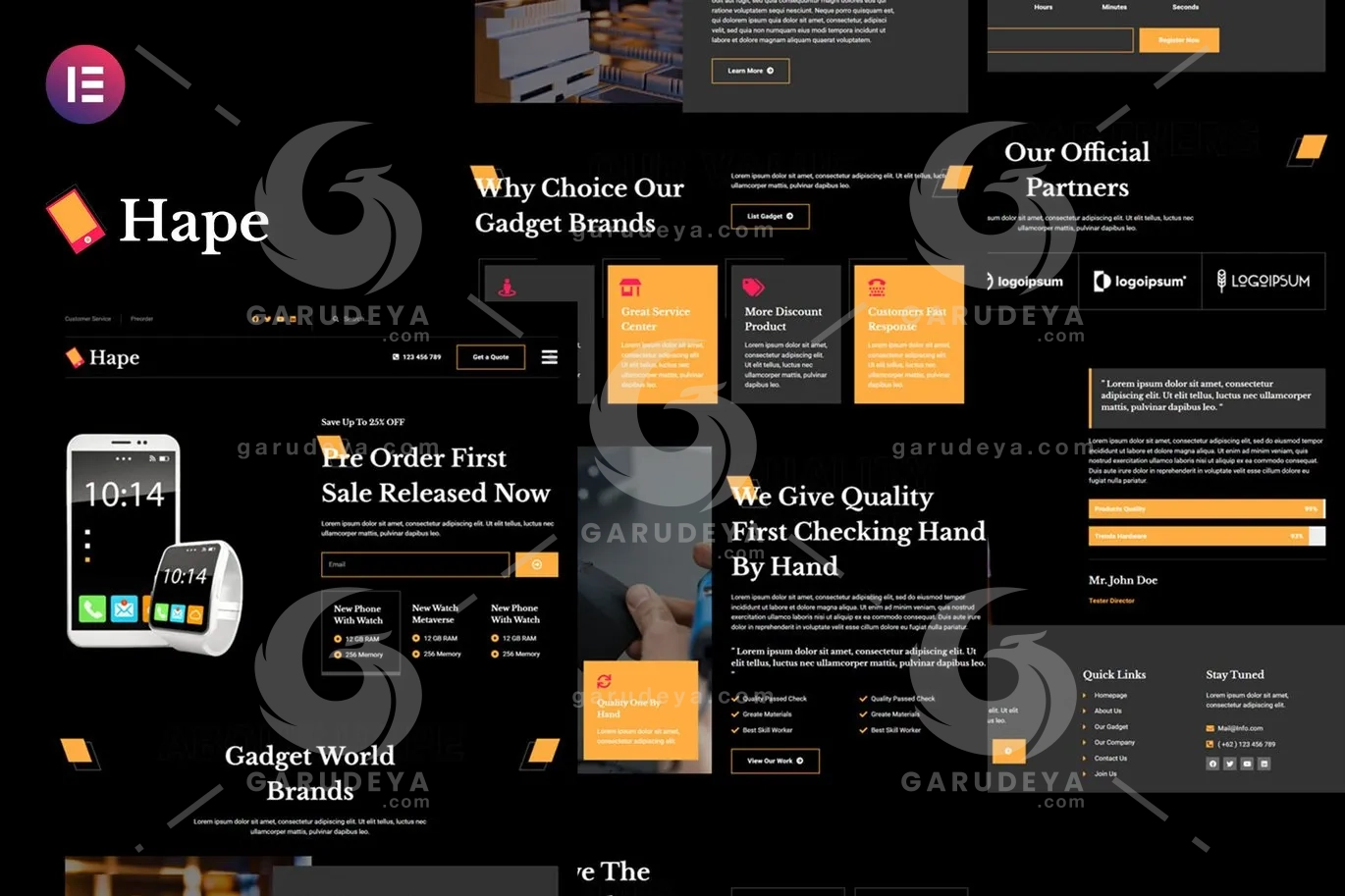Hape – Gadget Showcase Elementor Template Kit
