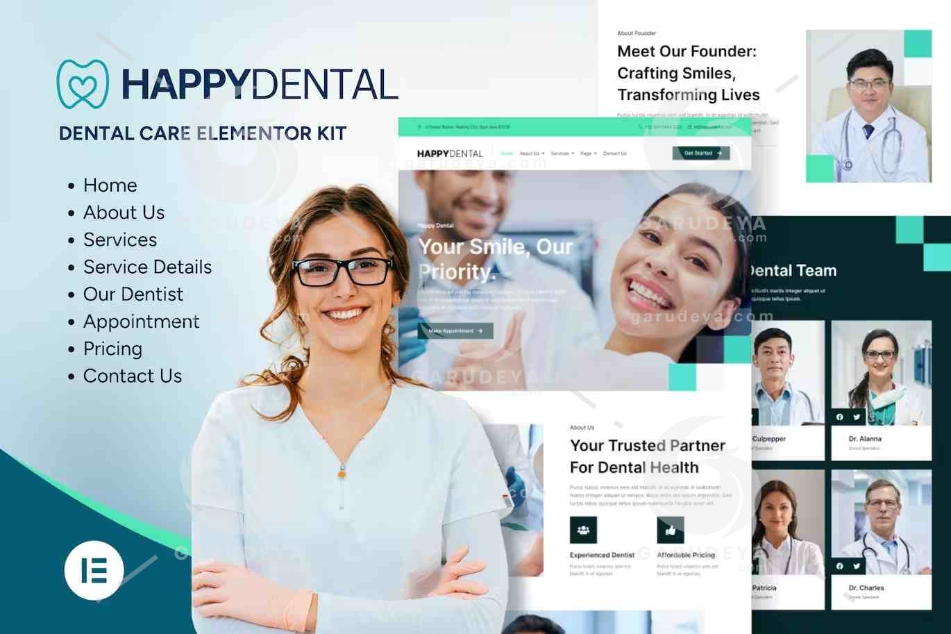 Happy Dental - Dental Care Service Elementor Kit