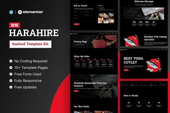 Harahire – Seafood Elementor Pro Template Kit