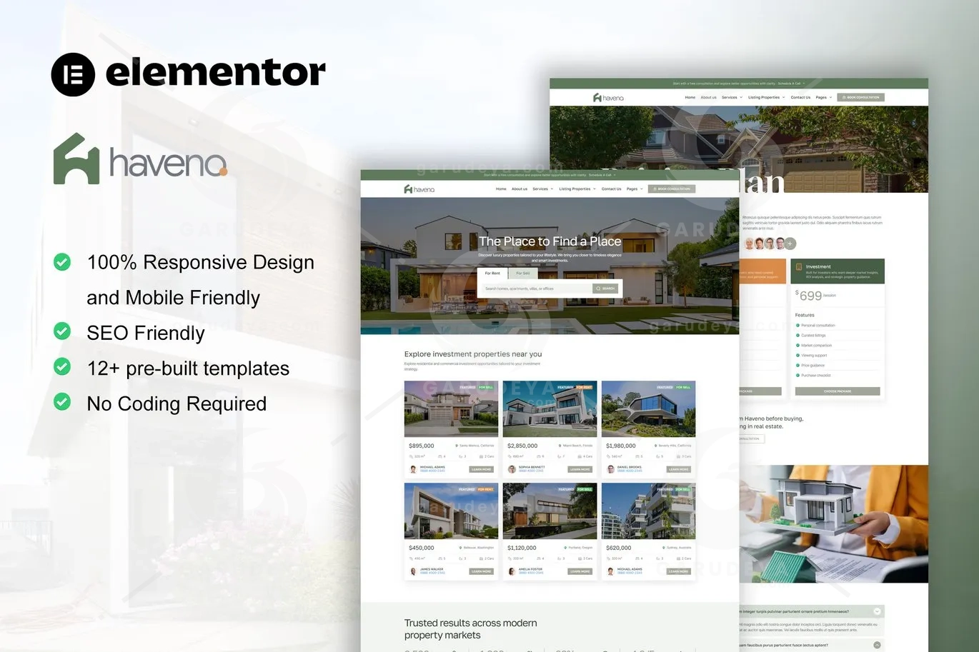 Haveno – Real Estate & Property Elementor Template Kit