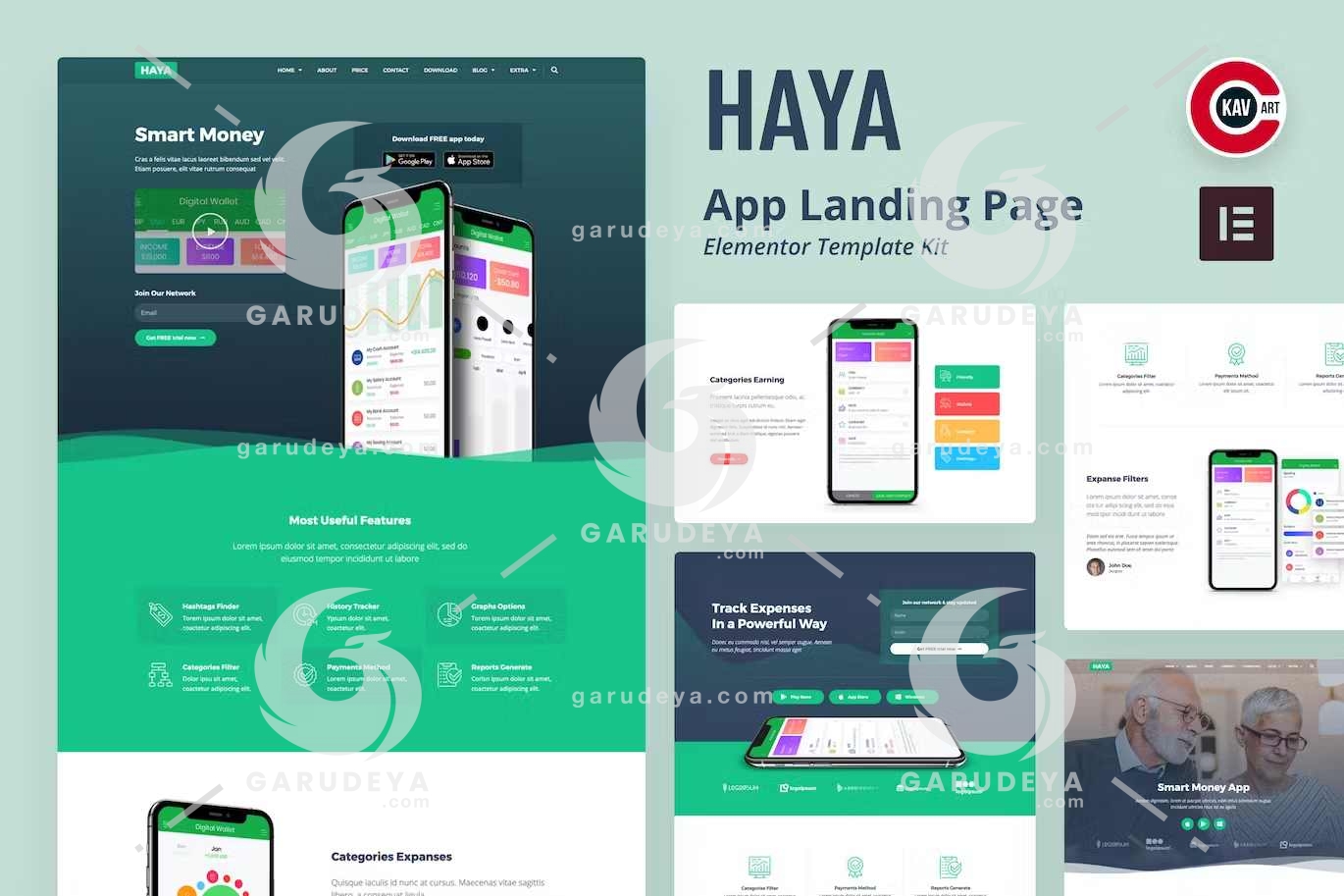 Haya – App Startup Elementor Template Kit