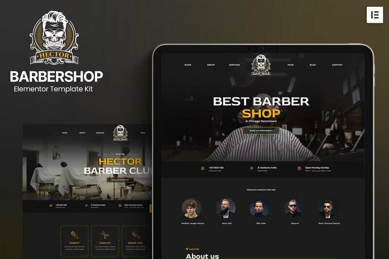 Hector – Barbershop Elementor Template Kit