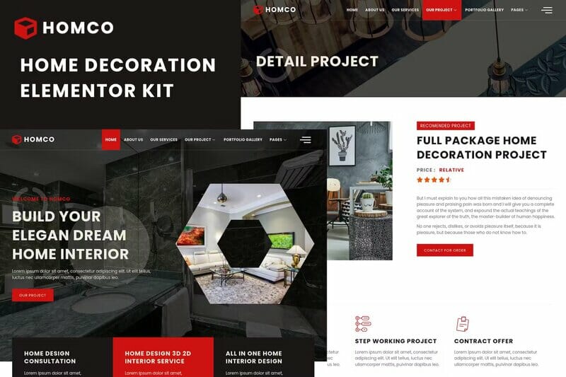 Homco - Home Interior Design Services Elementor Template Kit