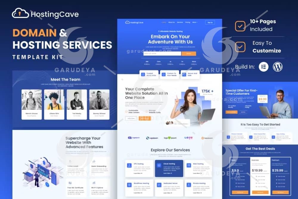 Hostingcave – Web Hosting Services Elementor Template Kit