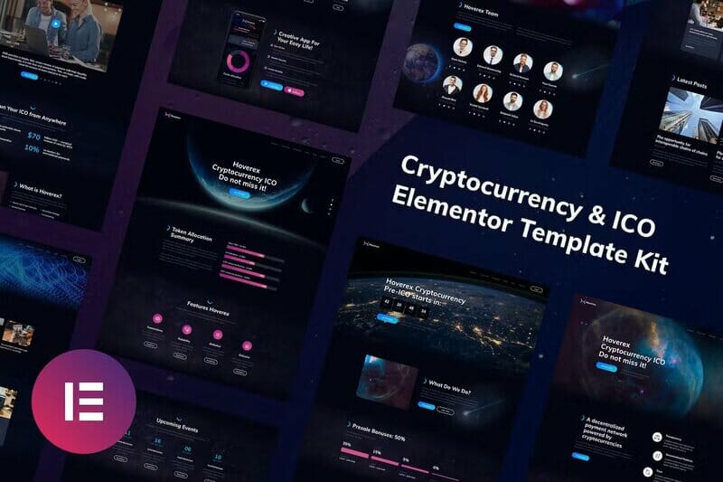 Hoverex Cryptocurrency & ICO Elementor Template Kit