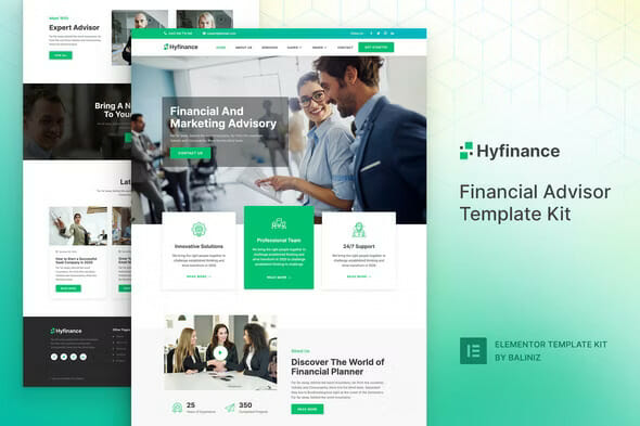 Hyfinance – Financial Advisor Elementor Template Kit