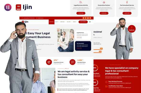 Ijin – Legal Business & Tax Consultant Services Elementor Template Kit