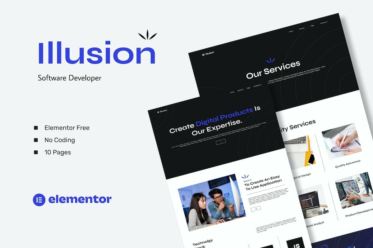 Illusion – Software Developer Elementor Template Kits