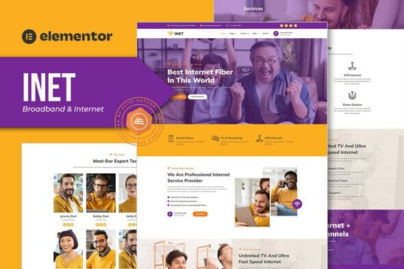 Inet – Broadband & Internet Service Provider Elementor Pro Template Kit