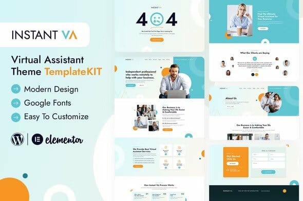 Instant VA – Virtual Assistant Elementor Template Kit