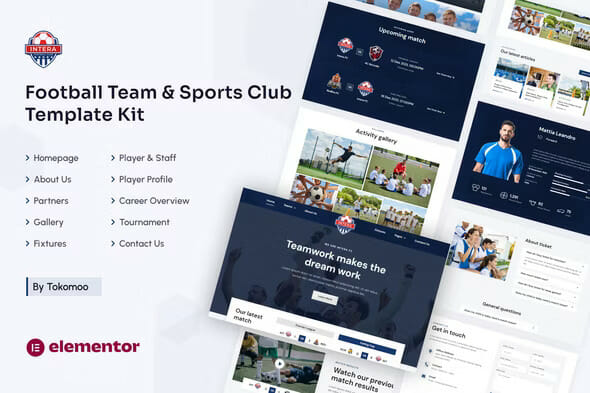 Intera - Football Team & Sports Club Elementor Template Kit