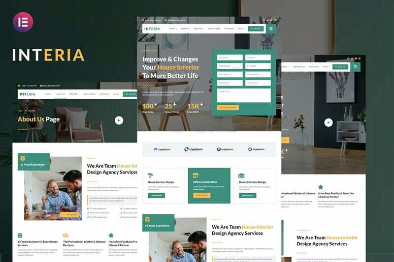 Interia – Interior Design Service Elementor Template Kit