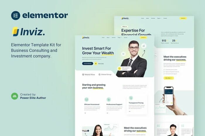 Inviz – Business Consulting & Investment Elementor Template Kit