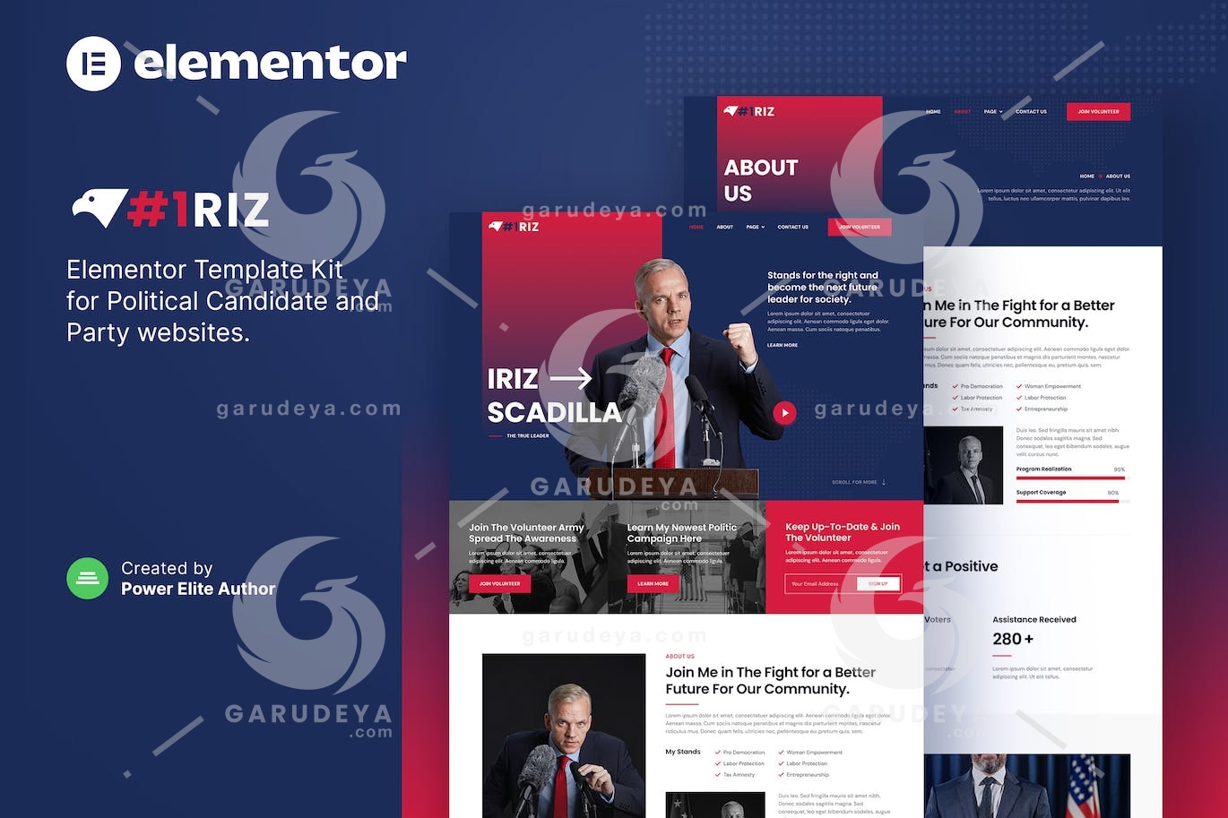 Iriz – Political Candidate & Party Elementor Template Kit