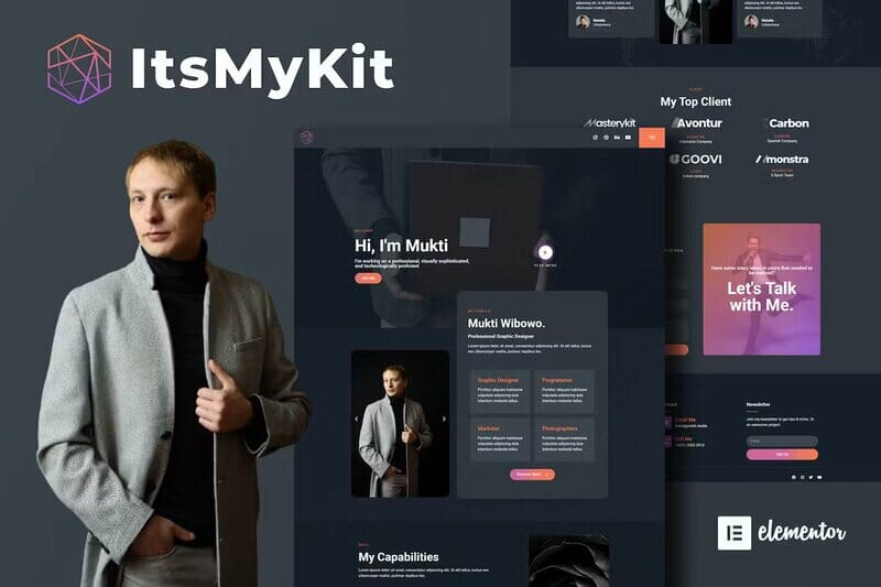 ItsMyKit - Dark Creative Portfolio Elementor Template Kit