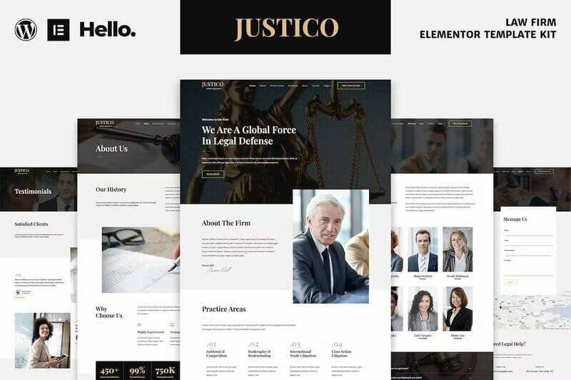 JUSTICO – Law Firm Elementor Template Kit