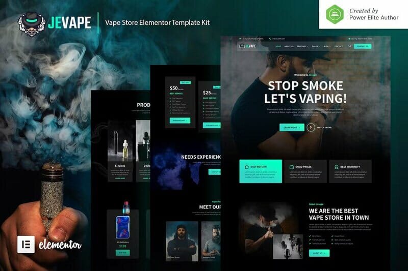 Jevape – Vape Store Elementor Template Kit