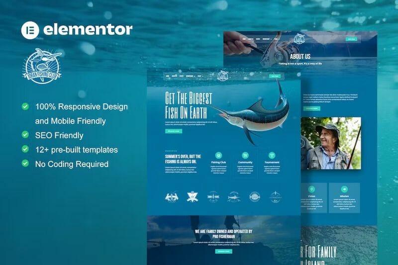 Joran – Fishing Club Elementor Template Kit