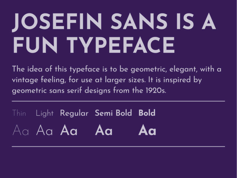 Josefin Sans Font