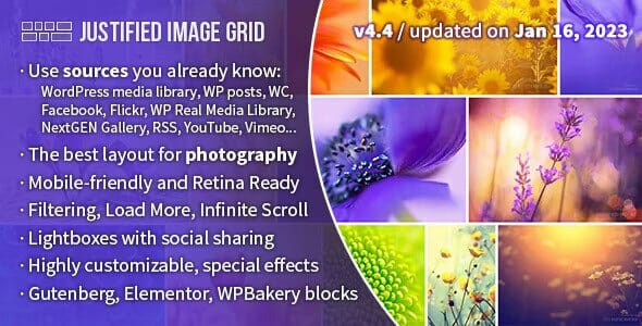 Justified Image Grid - Premium WordPress Gallery