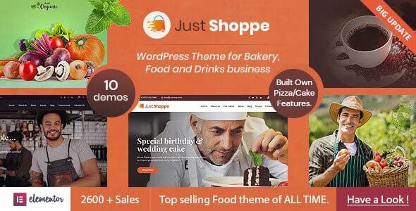 Justshoppe – Elementor Cake, Bakery & Food WordPress Theme