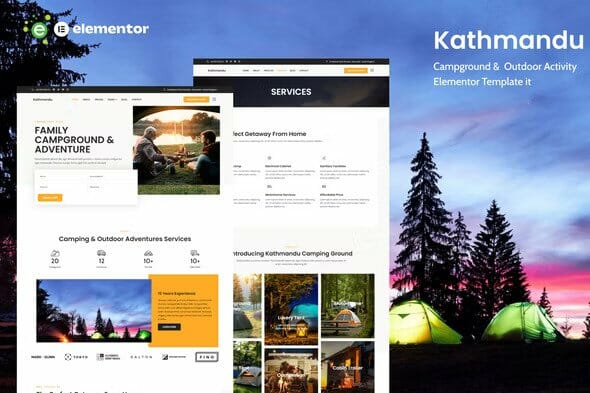 Kathmandu - Campground and Outdoor Activity Elementor Template Kit