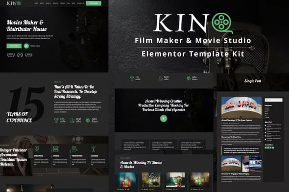 Kino – Film Maker & Movie Studio Elementor Template Kit