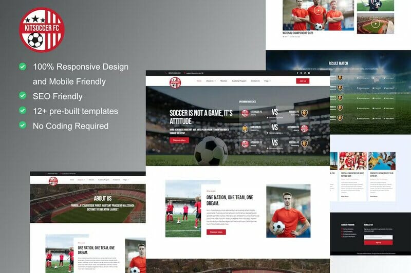 KitSoccer - Football Team & Sports Elementor Template Kit