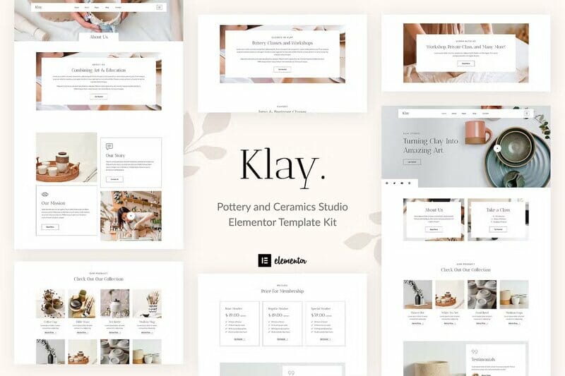 Klay - Pottery and Ceramics Studio Elementor Template Kit