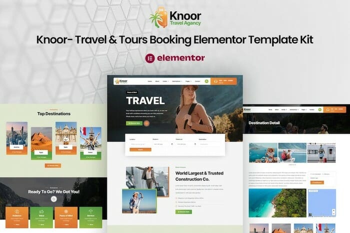 Knoor – Travel & Tours Booking Elementor Template Kit