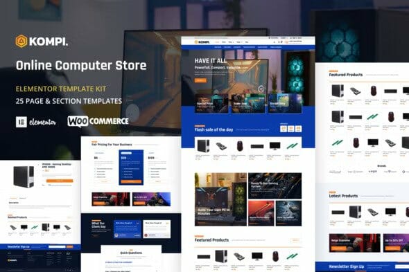 Kompi – Computer Store WordPress Elementor Template Kit