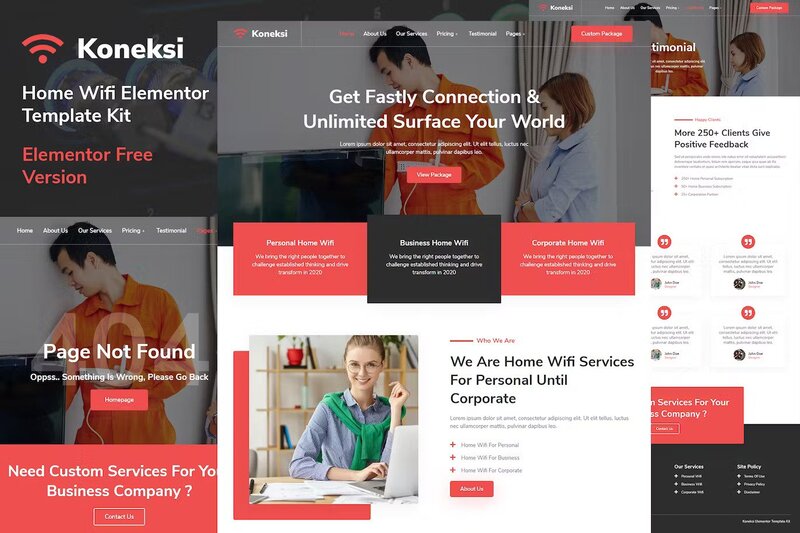 Koneksi – Home Wifi Internet Services Elementor Template Kit