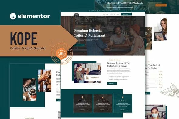 Kope – Cafe Coffee Shop & Bar Elementor Template Kit