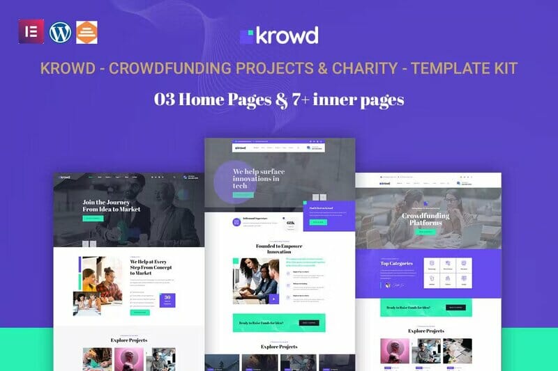 Krowd – Crowdfunding Projects & Charity Template Kit