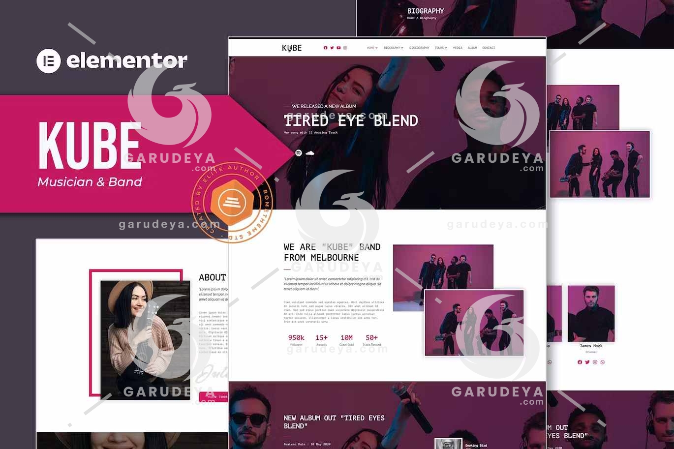 Kube – Music Elementor Template Kit