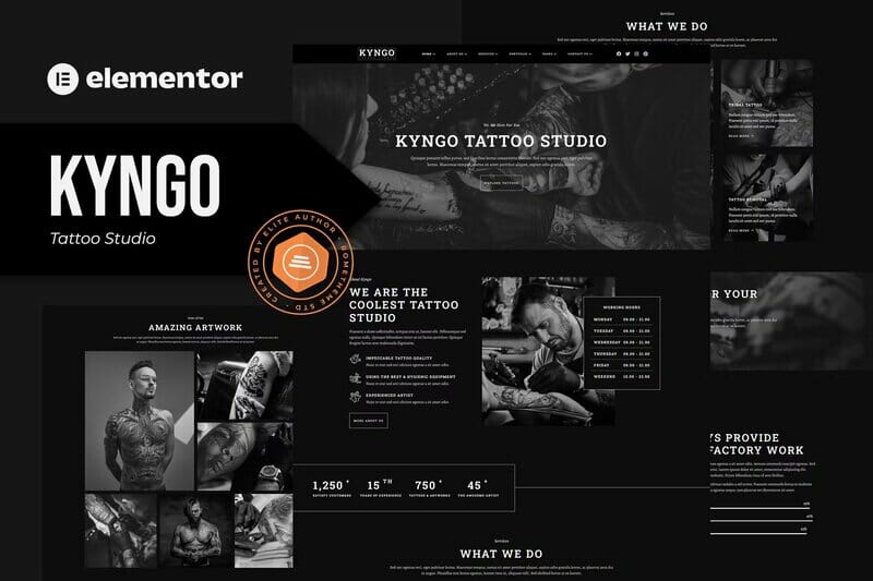 Kyngo – Tattoo Studio Elementor Template Kit