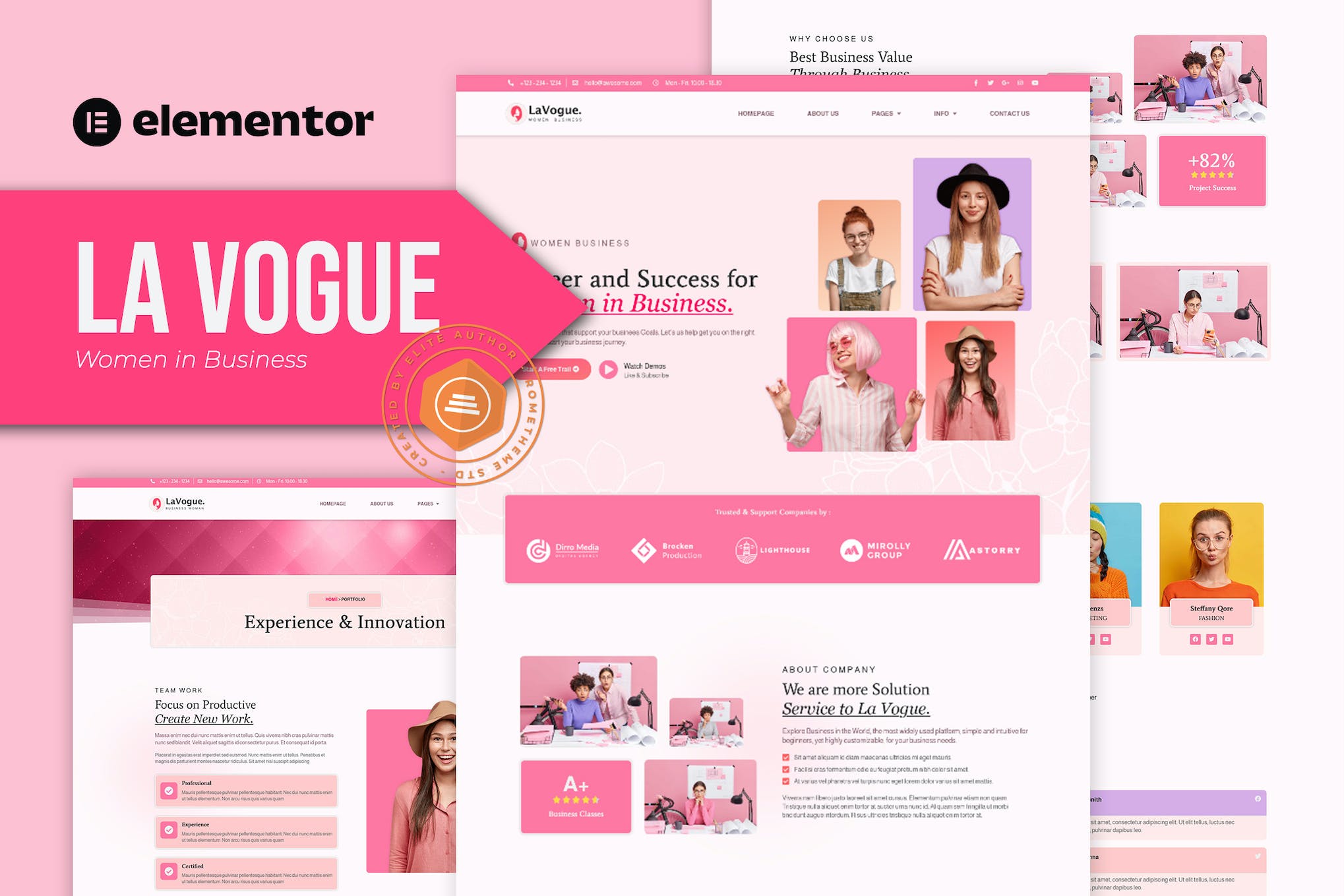 La Vogue – Feminine Business Elementor Template Kit