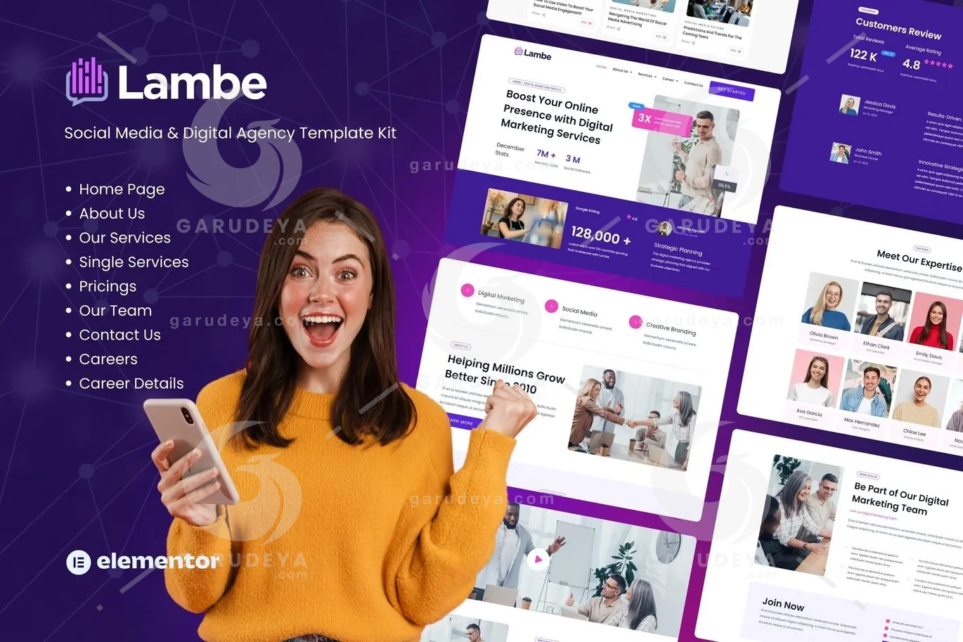 Lambe – Digital Marketing Agency Elementor Template Kits