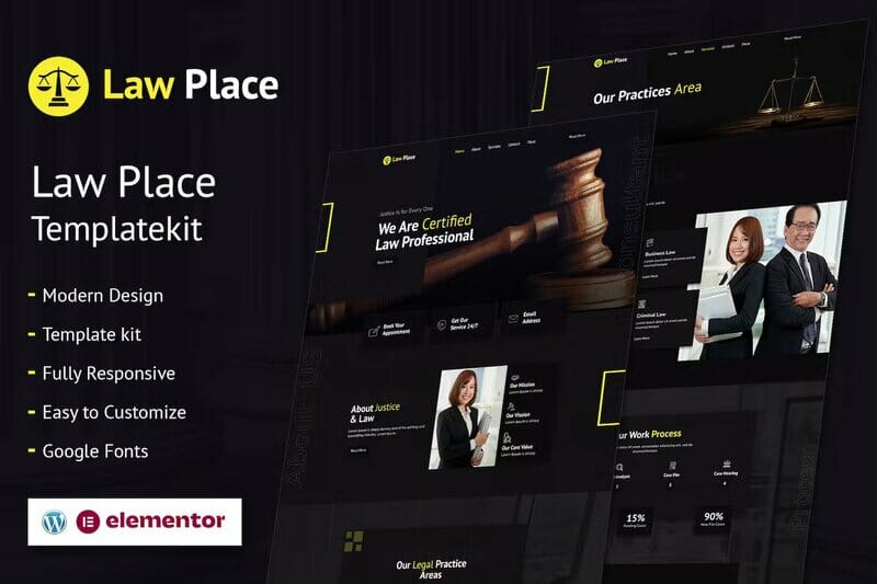 Law Place – Legal and Law Firm Elementor Template Kit