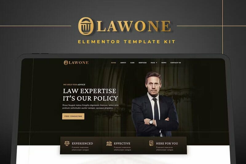 Lawone – Legal & Law Firm Elementor Template Kit