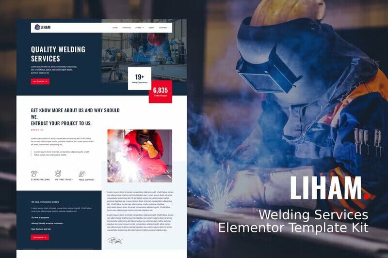 Liham – Welding Services Elementor Template kit