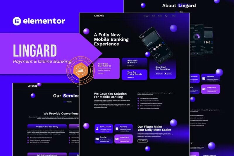 Lingard – Payment & Online Banking Elementor Template Kit