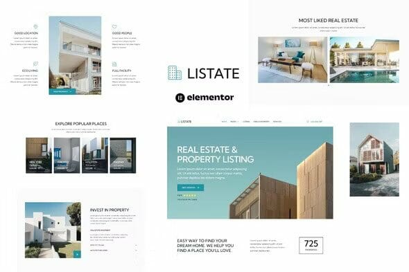 Listate – Real Estate & Property Listing Elementor Template Kit