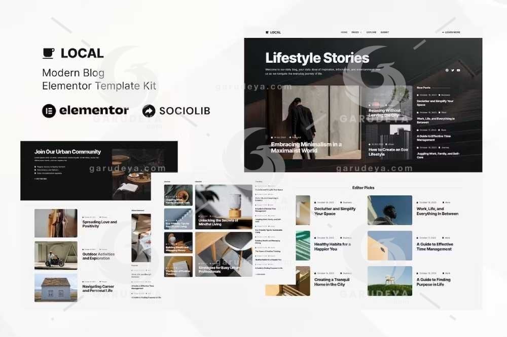 Local – Modern Blog & Magazine Elementor Template Kit