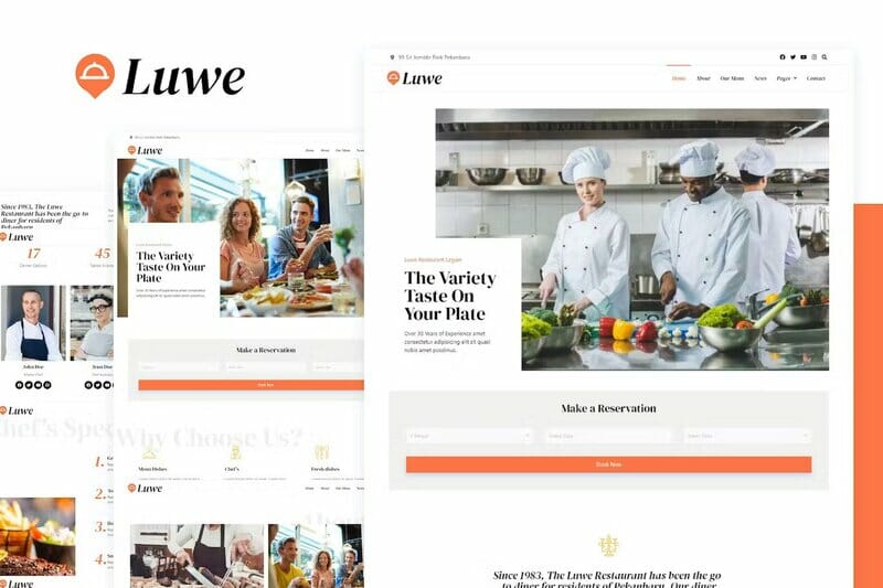 Luwe – Restaurant Elementor Template Kit